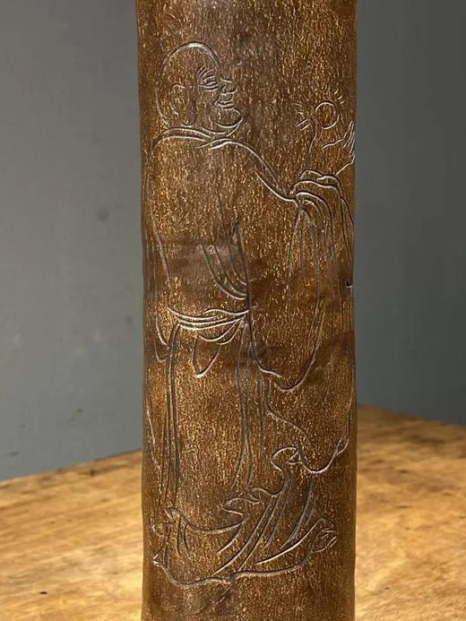 天然桂皮雕罗汉纹臂搁，顺丰包邮 商品图2