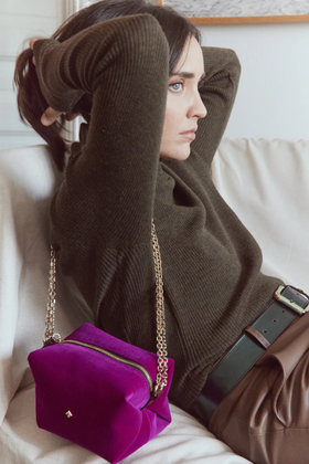 HERBERT LE MINI SOHNA VELOURS SILK - 玫红色