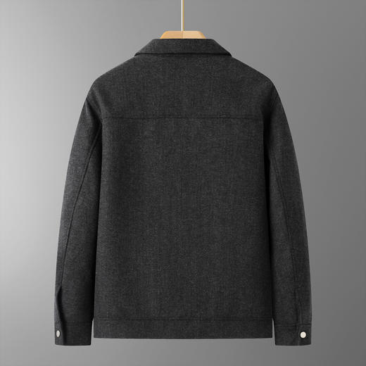 【DDT】大依优型大码男装秋冬厚款仿毛呢夹克外套商务休闲翻领长袖外套加肥加大 商品图3