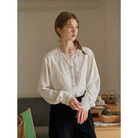 SimpleRetro新中式重工刺绣衬衫女白色衬衣
