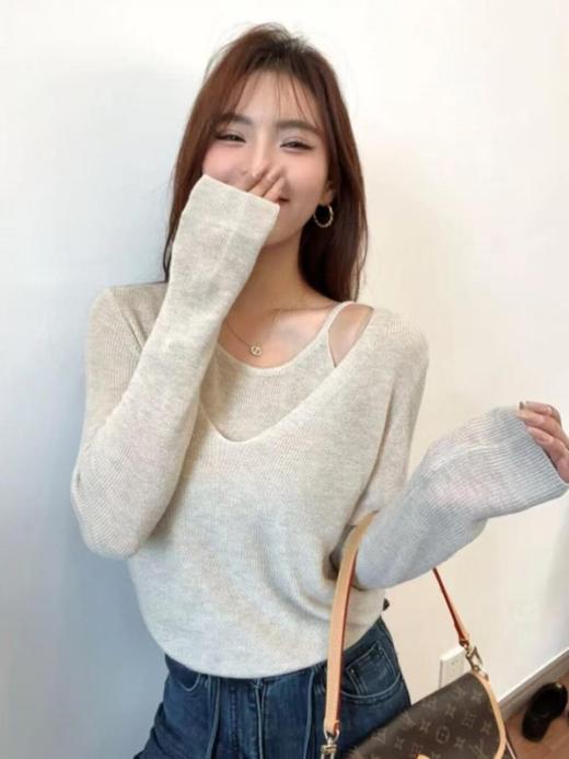 羊毛双件一体V领针织衫 商品图2