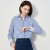 【棉混纺 设计感】罗蒙春秋女士长袖衬衫条纹简约大方都市通勤衬衣女 商品缩略图1