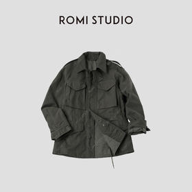 ROMI STUDIO“美式工装”多口袋复古军事风翻领收腰外套RWCAW86165