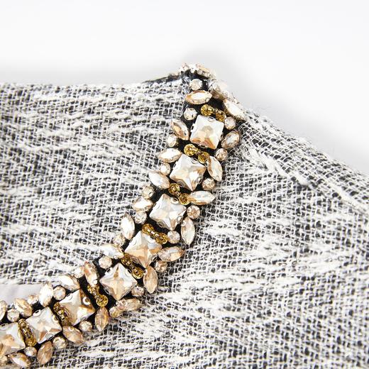 「高货wl」全新升级【铂金会员487/天猫659/差价172】(99537)洛诗琳轻奢小香粗花呢钉钻短外套上衣直筒半身裙两件套 商品图2