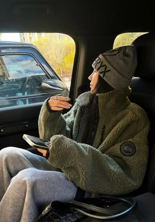 加拿大大鹅羊羔毛立领稀缺黑标羊毛外套 商品图2