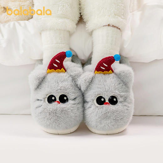 巴拉巴拉儿童棉拖鞋可爱动物毛绒半包拖鞋居家外穿鞋子冬2025新款 商品图1