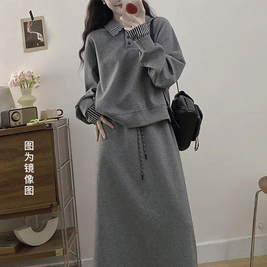 裁缝学苑AS581韩系假两件卫衣半身裙子两件套装纸样女装服装打板 商品图4