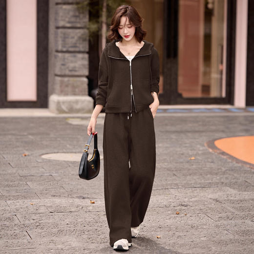 休闲时尚运动连帽卫衣套装，松弛感宽松阔腿裤两件套HR-GJC2599 商品图2