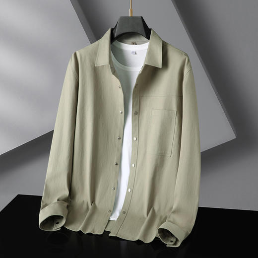 【100%棉】【DG】大依优型大码男装全棉翻领工装衬衫外套时尚休闲商务纯棉长袖 商品图2