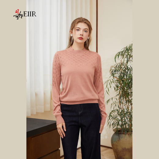 司歌小立领长袖毛织衫女秋冬G90G2813 商品图2