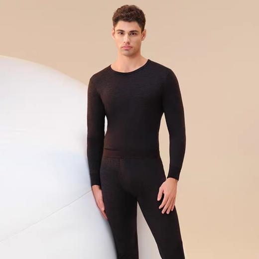 【可机洗美丽诺羊毛】SCHIESSER德国舒雅男士100%美丽诺丝光高支精纺羊毛保暖套装35/26148W 商品图1