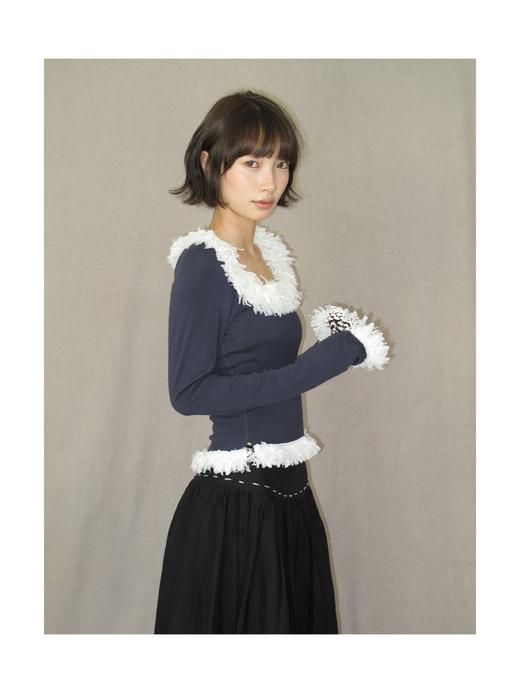 Kaiy Xiao 魔法系列 雪人流苏方领长袖上衣 商品图1