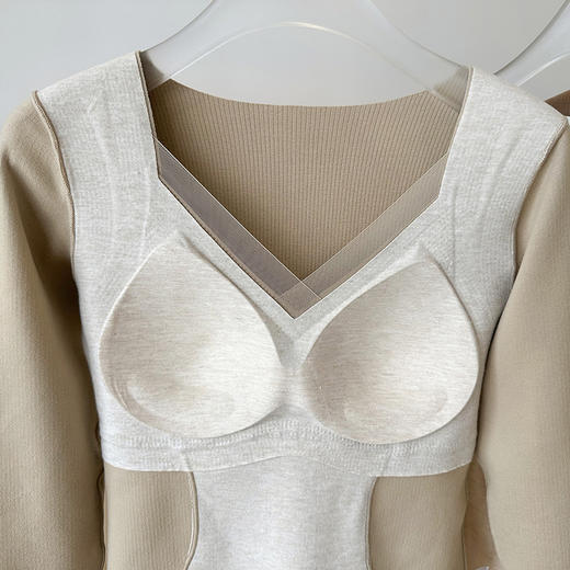 1.&山羊绒+1.6%蚕丝V领带杯保暖衣   20832 商品图5