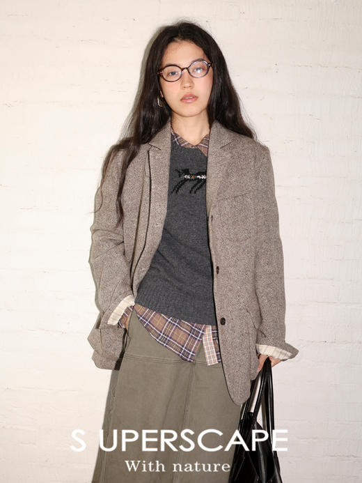 素舶 澳洲美丽奴羊毛保暖柔软独角兽提花全圆领针织衫套头毛衣 商品图2