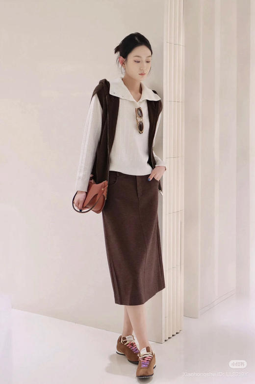 109-7 独家圆正 羊毛摇粒绒大衣外套 我穿白色38合身 栗子色40宽松 商品图11