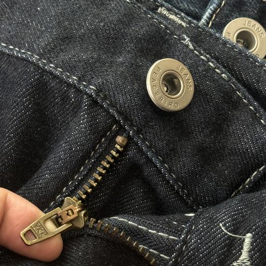 鸟家 灯心绒拼接男女同款牛仔裤(蕾姐S宽松,波哥穿L紧身) 商品图10