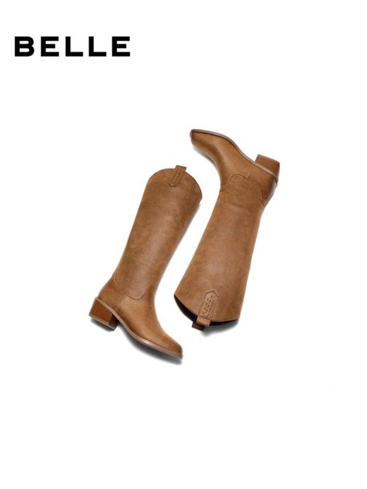 BF楼百丽显瘦时装高长筒靴女2025冬季新款粗跟显瘦西部靴子E8F1DDC5 商品图2