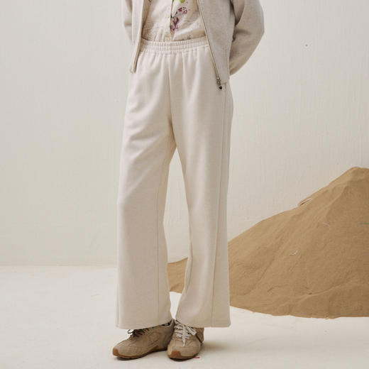 谜底休闲直筒裤长裤2025年冬季新品厚实有型橡筋松紧女254MK1482 商品图0