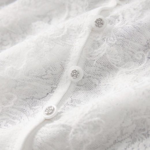 「高货wl」全新升级【铂金会员275/天猫369/差价94】(02308)洛诗琳重工立体浮雕刺绣蕾丝衫2025秋季气质V领显瘦衬衫 商品图1