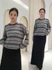 585138条纹后开叉针织套头毛衫 商品缩略图2