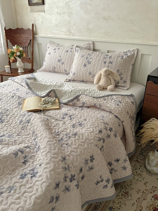 【妈妈辈最喜欢】简约加厚夹棉包边印花卡通床盖三件套 商品图11