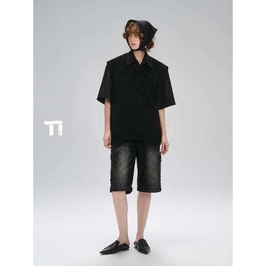 启世录TIWILLTANG“云庭美学”V领针织马甲 商品图3