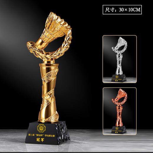 羽毛球奖杯定制比赛水晶奖杯定做定制刻字运动会单打双打冠军奖品 商品图8