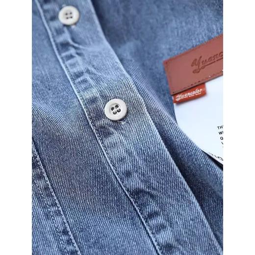 R28-9965中长款牛仔衬衫2025春装新款宽松单排扣牛仔外套休闲宽松长袖衬衣 商品图3