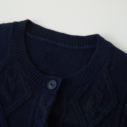 谜底针织开衫长袖2025年冬季新品H型羊毛衫提花毛衣女254MZ1862 商品图3