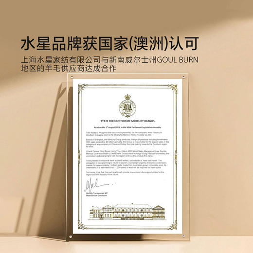 水星家纺 阳光卷毛澳洲进口羊毛加厚冬被春秋被保暖抗菌被芯被子 商品图3