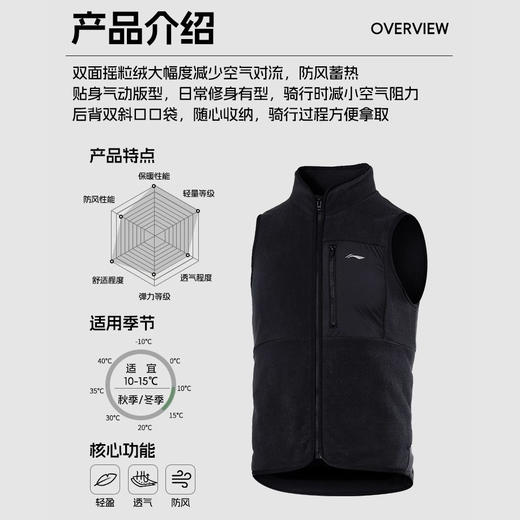 心选丨一件可以穿三季☀️外穿抗冻、内搭锁温｜官方授权正版 李宁/Li-Ning 抓绒衣/抓绒马甲/保暖手套 商品图3