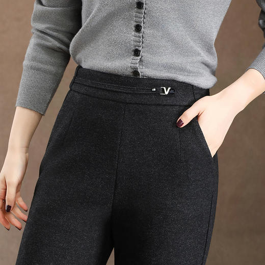 QYM 2531-Y毛呢微喇裤垂感休闲喇叭裤时尚 商品图3