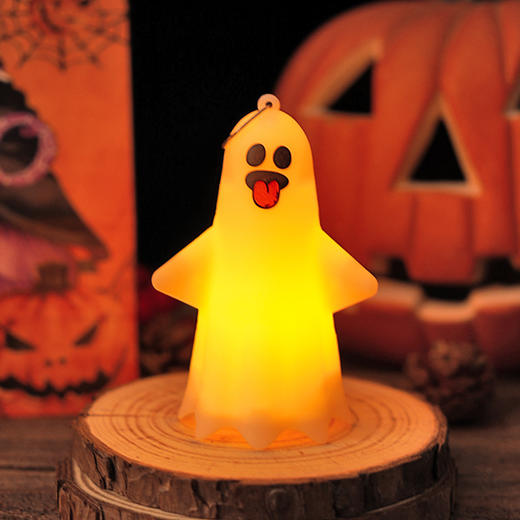 【万圣节幽灵款小夜灯！敲有氛围感】万圣节led手提南瓜灯派对装饰氛围灯儿童礼物桌面摆件，仪式感满满。rc 商品图4
