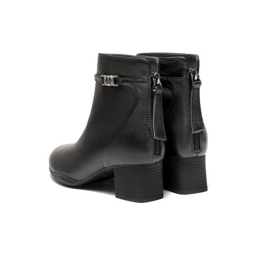 【云粉节】BF楼 森达羊皮超软短靴2025冬季新款气质粗高跟女靴XTH01吊牌价1099活动价599 商品图3