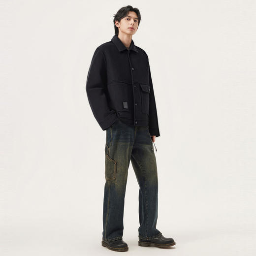 gxg.jeans男装冬季热卖款时尚翻领呢夹克J24X214017 商品图3