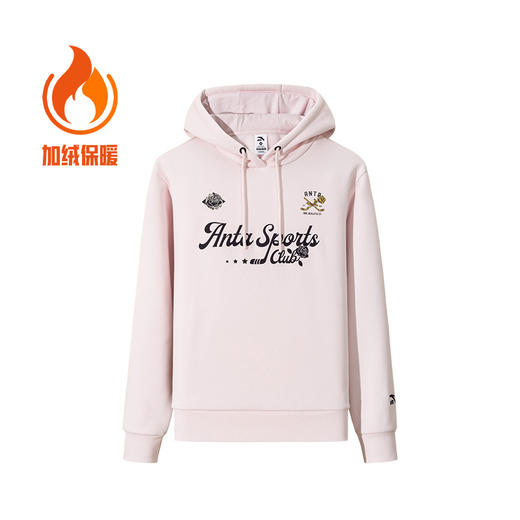 安踏连帽卫衣女2025冬季新款加绒帽衫宽松长袖运动上衣162548705N 商品图1