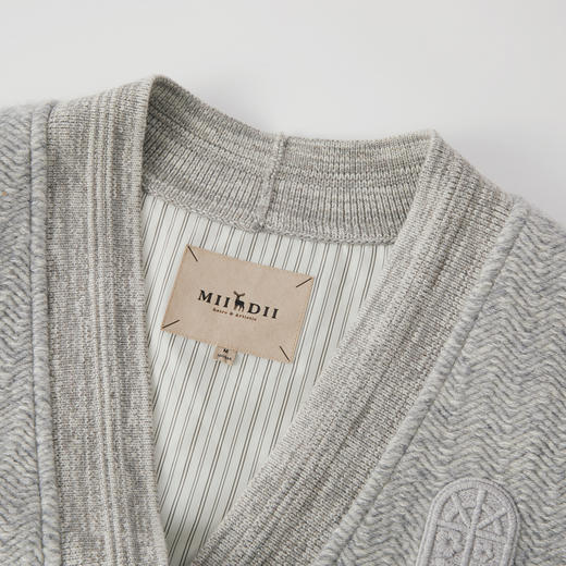 谜底无领大衣长袖2025年冬季新品廓形时髦浅花灰拼接女254MD1711 商品图3