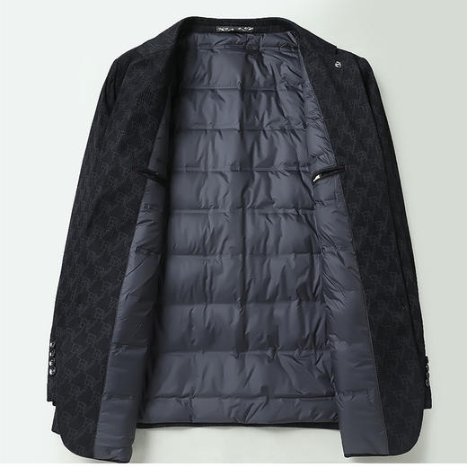 【90白鸭绒】【DDS】大依优型大码男装秋冬西装羽绒服长袖外套印花商务休闲鸭绒羽绒服 商品图3