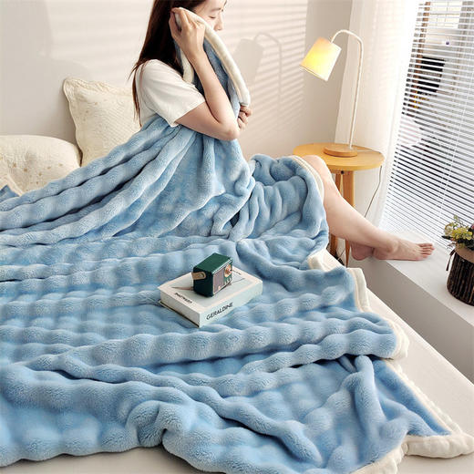 限量【一梦独家花型高品质泡泡毯】🔸AB双面，保暖加倍，睡起来超舒服   🔸单层双面绒加厚，不易起球、不掉色、无静电   🔸用料超足，3秒速热黑科技，长时间恒温保暖-CSYP 商品图8