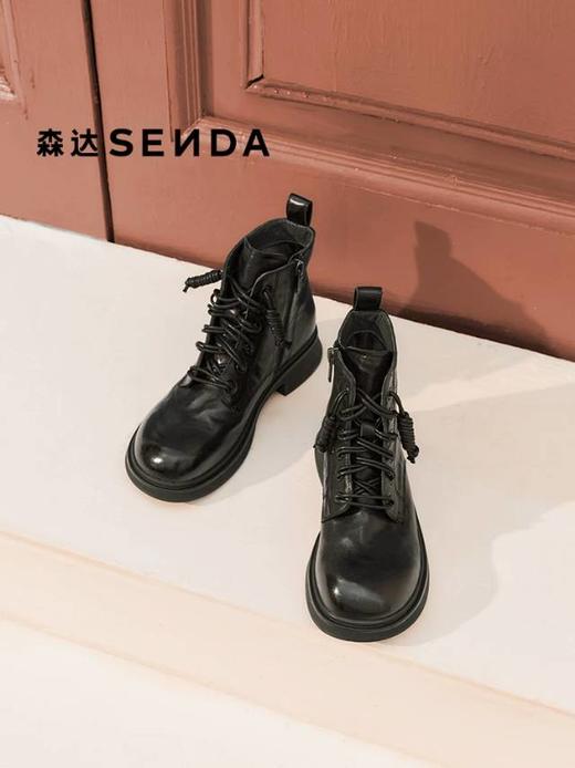 【云粉节】BF楼 森达马丁靴2025冬季新款抓邹机车风厚底休闲短靴XTS01吊牌价1199活动价539 商品图4