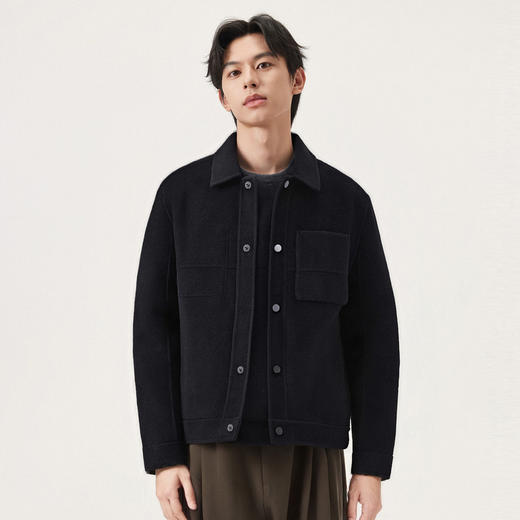 gxg.jeans男装冬季时尚翻领呢夹克J24X214070 商品图1