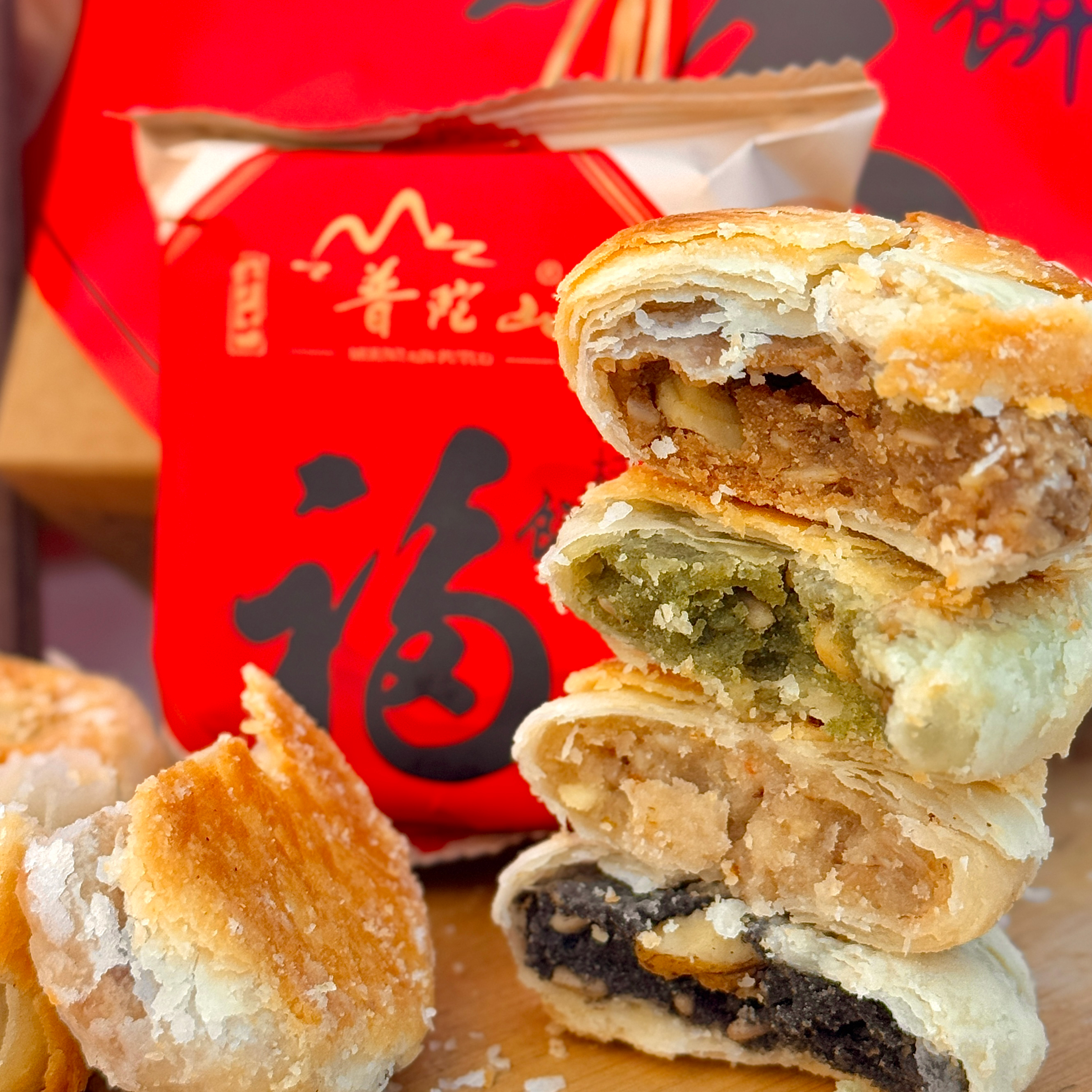 「寺院热销」浙江老字号 普陀山 古法手工福饼 口感酥软 400g/盒