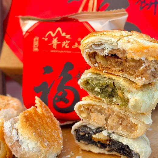 「寺院热销」浙江老字号 普陀山 古法手工福饼 口感酥软 400g/盒 商品图0