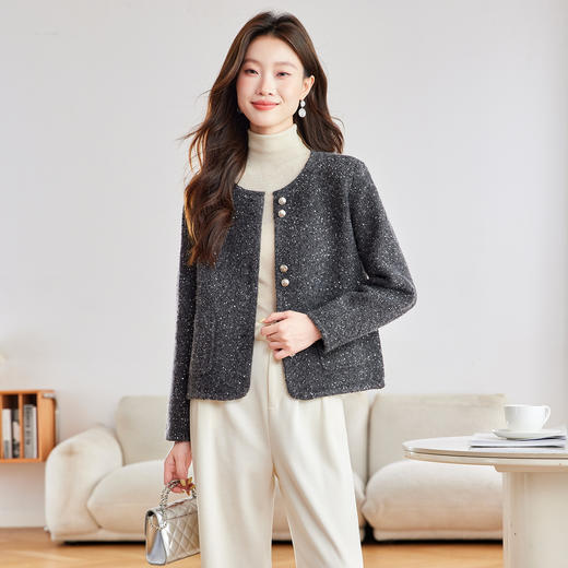 小香风针织开衫，高级感短款毛衣外套CC-16-9727 商品图1