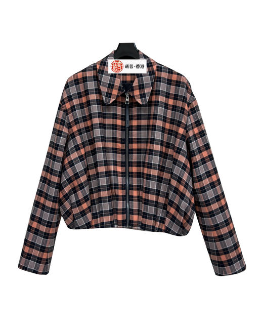 女款格纹褶皱外套 可配套装014 商品图0