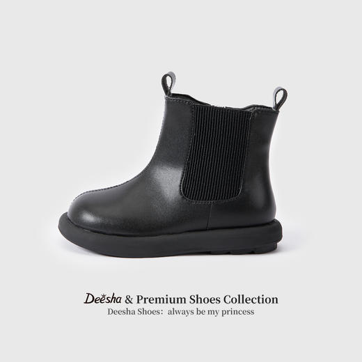 笛莎Deesha 女童童鞋2025冬季新款短筒皮靴 商品图0