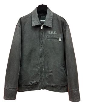 男款洗水印花牛仔外套