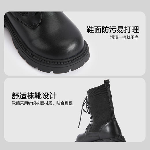 笛莎Deesha 女童童鞋2025冬季新款短筒皮靴 商品图3