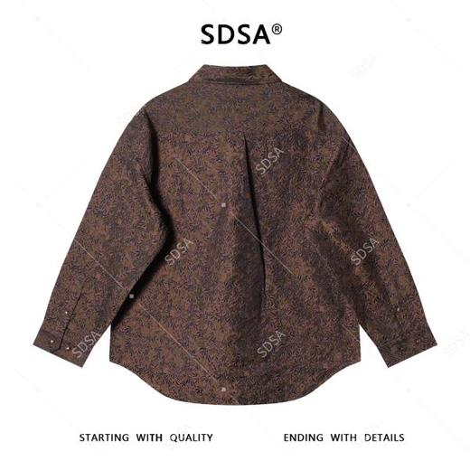SDSA男士秋冬新款痞帅男装潮牌植物花卉印花纽扣翻领长袖衬衫百搭 商品图4