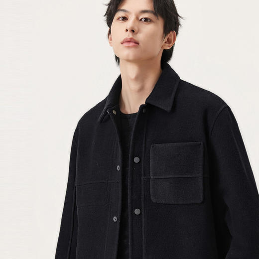 gxg.jeans男装冬季时尚翻领呢夹克J24X214070 商品图2